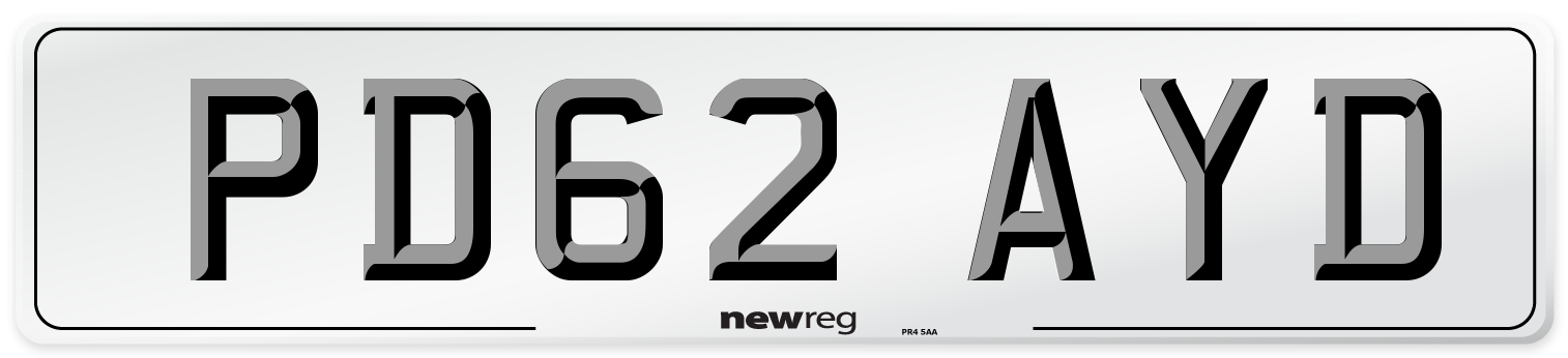 PD62 AYD Number Plate from New Reg